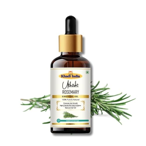 Image of Khai Pure Rosemary Essential Oil For Hair Growth, Hair Fall Control, Dandruff & Skin Care | Non Greasy Rosemary Oil for Skin, Shiny Soft Hair | Hair Oil For Men & Women - 15ml