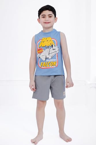 Image of STAR WARS Millennium Falcon Tank Top and Shorts Outfit Set Toddler to Big Kid Sizes (4T - 18-20)