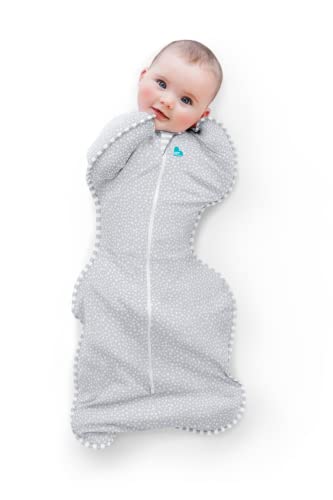 Image of Love To Dream Swaddle UP, New born Baby Sleep Sack, Twin Zipper Easy Diaper Changes, Arms UP Position, Hip-Healthy, Lightweight & Breathable, Sleeping Bag, Moderates Temps, 1-3 M, Dot Gray