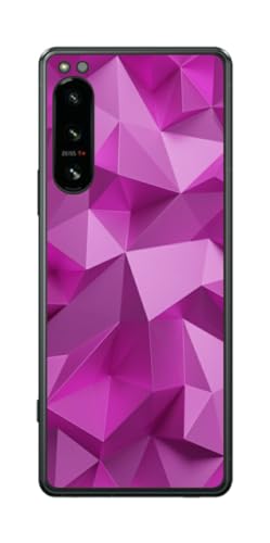 ClearView Sony Xperia 5 IV用 プリント 背面 保護 フィルム 日本製 Design by YA 幾何学風 模様 ピンク 系