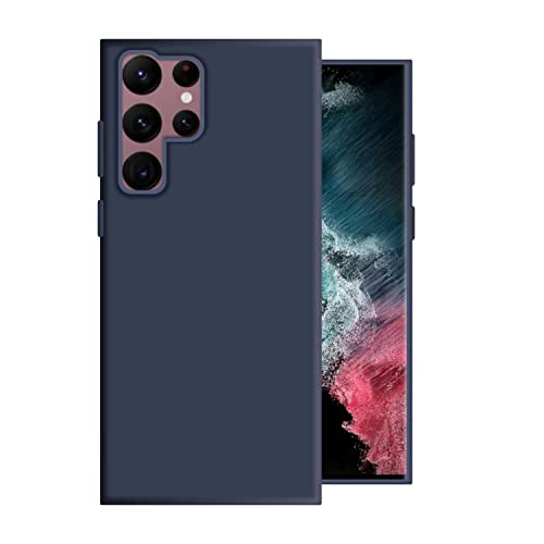 Image of Case Creation Liquid TPU Silicone Cover for Samsung S22 Ultra Soft Case,Anti-Dirty Slim Case Matte Candy TPU Raised Bezel (Splash of Color) Back Case Cover for Samsung Galaxy S22 Ultra -Electric Blue