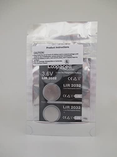 My Battery Supplier LOOPACELL LIR 2032 LIR2032 Lithium Coin Cell Battery - for Outdoor Weather Stations, Keyboards, Garmin Watches, Electric Ukulele, Rechargeable Flashlights, Tealight Candles