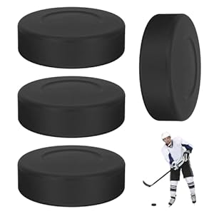 Pineeseatile Eishockey Pucks, 4er Set, Schwarz
