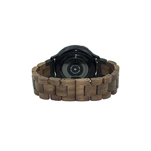 Aiyiben Wood Watchband 20Mm For Samsung Galaxy Watch 4/Galaxy Watch 3 41Mm/Active/Active 2, Wooden Stainless Steel Watch Band Quick Release Strap Replacement Bracelet Wristband (Walnut+Black) #TOP2