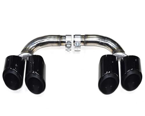 Tuyau d'échappement quad noir en acier inoxydable pour VW Touareg