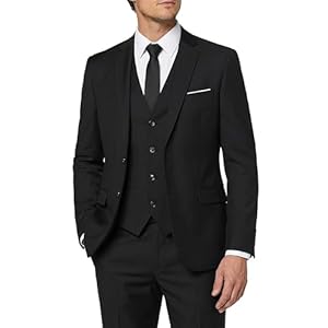 MY’S Men’s 3 Piece Slim Fit Suit Set with Tie, 2 Button Blazer Jacket Vest & Pants, Business Wedding Party Prom Suit for Men