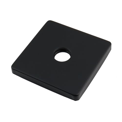 Wealrit Shower Arm Flange Square Shower Head Cover Escutcheon Plate, Universal Plumbing Cover Tub Faucet Flange Replacement for Covering Gaps Holes-Black