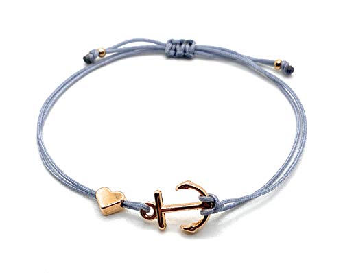 Armband - Anker - Herz - Makramée