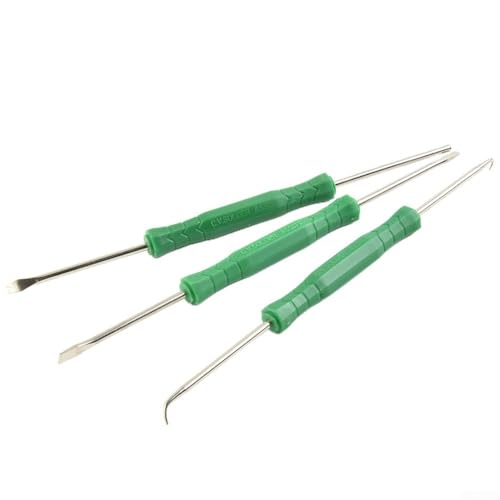 Jotekonoby Kit de herramientas de desoldadura, 6 piezas de acero al carbono, herramientas de reparación de PCB para soldadura y soldadura, juego de ayuda de desoldadura con gancho de horquilla y