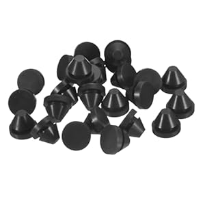 Sourcing Map Silikonstopfen Gummi Schwarz, 25 Stück