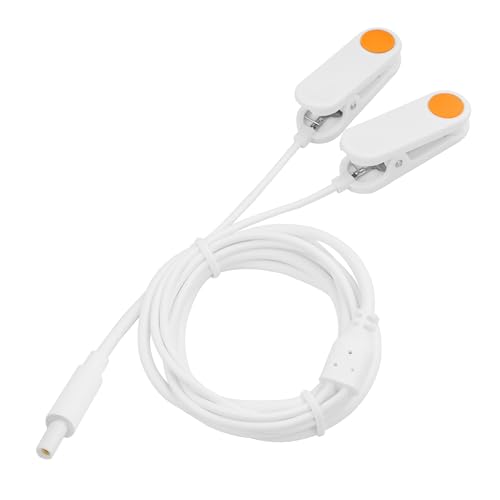 TIENFOKOTA VNS Ear Clip Adapter Ultimate Comfort and Stable Signal. Experience Superior Conductivity with Conductive Sponge Tip and A Solid, Non Slip Dual Ear Clip Design. White 3.9Ft