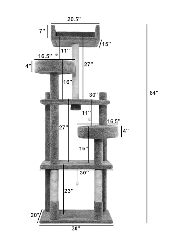 Árbol para gatos extra alto de 84 pulgadas para gatos grandes miniatura 2