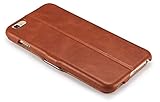 Luxus Tasche für Apple iPhone 6 Plus (5.5 Zoll) / Außenseite aus echtem Leder / Innenseite aus Textil / seitlich aufklappbar / ultraslim / Folder Case mit Standfunktion / Vintage Look / Farbe: Dunkelbraun - 4