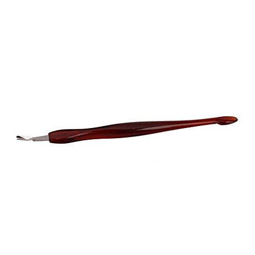 CJESLNA 2 Pack Practical Nail Art Tools Pedicure Cuticle Trimmer Dead Skin Callus Removal Fork Brown
