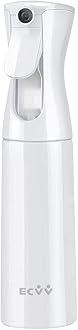 ECVV® 300ml Continuous Spray Bottle Plastic Empty Hair Mist Sprayer Ultra Fine Water Mister for Hairstyling Cleaning Salons Plants Pet Care (White)