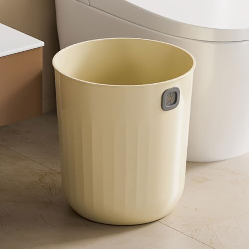 Caneca de basura pequeña de 12L beige para baño miniatura 5