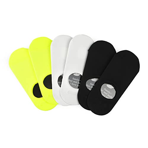 Feetalk Men's Liner & Ankle Socks - No Show Non Slip Tactel Socks 6Pairs3