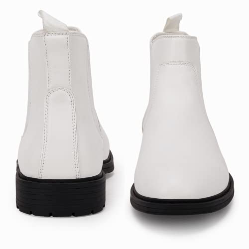 Men's Ankle Boots Chelsea Round Toe Slip on Waterproof Faux Leather Classic Dress Booties for Men2