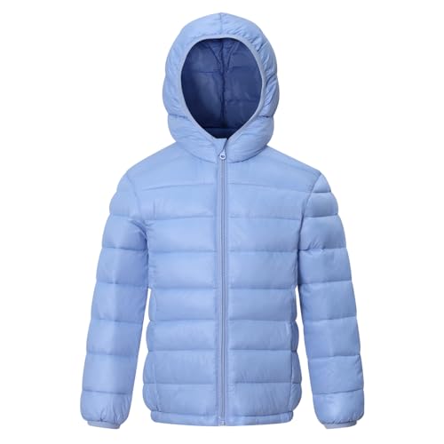 Boy and Girls Waterproof Coat Winter Lightweight Puffer Jackets Hooded Outerwear