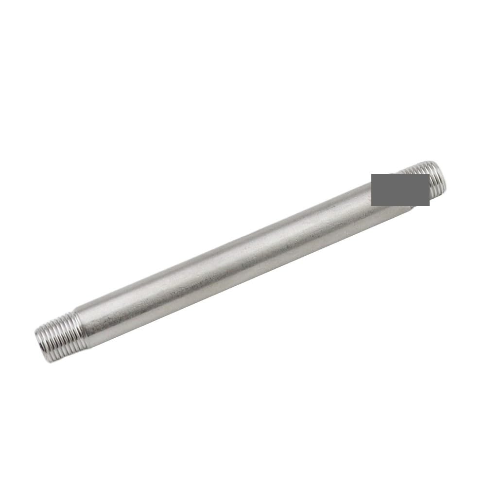 Conector de tubo roscado macho de acero inoxidable 304 de 1/8 a 1 pulgada, tamaños de 10/15/20/30 cm, adaptador de manguera de latón para fontanería