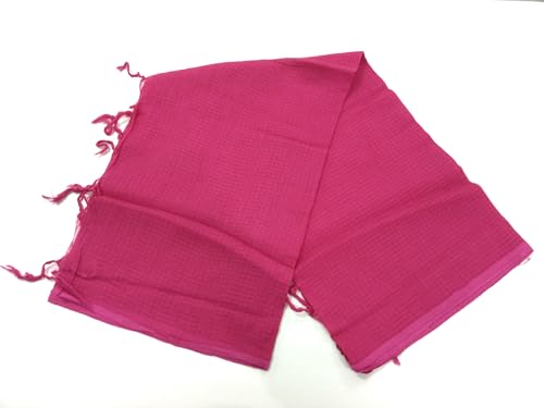 Image of Women Kota Doria Cotton Plain Full Length Dupatta - Soft, Light Weight and Transparent