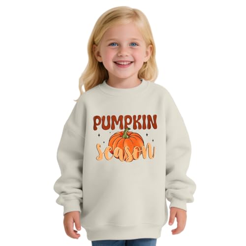 Sweatshirts for Teen Girls Fall Trendy Pullover Long Sleeve Ribbed Cuffs Halloween Cute Kids Pumpkin Pattern Hoodies