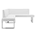 Armen Living Amanda Sectional in White and Chrome Finish 79.5