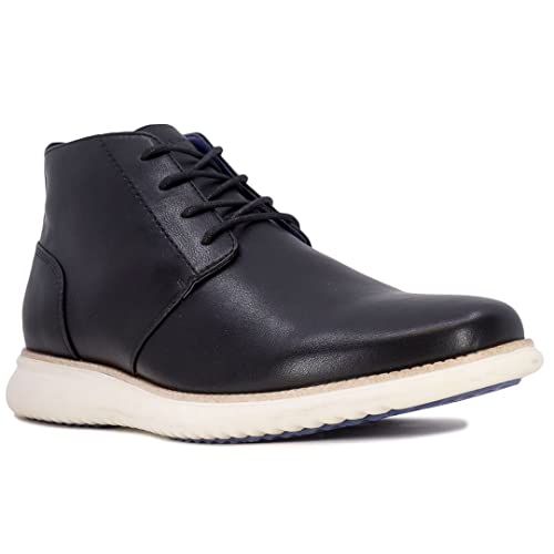 Nine West Men's Chukka Boots – Lightweight Casual Dress Ankle Boots for Men Fashionable Lace-Up Design-Hardey2-Black-11