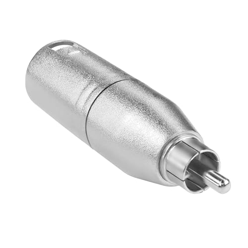 QIANRENON XLR to RCA Audio Converter Adapter 3Pin XLR male to RCA male Microphone Unbalanced Connector XLR to RCA Conversion Plug