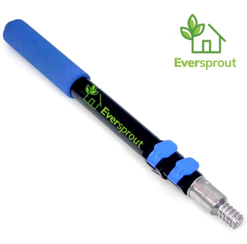 Eversprout 1.5-To-3 Foot Telescopic Extension Pole | Lightweight Sturdy Aluminum Handle | Easy To Use Flip-Tab Lock Mechanism | Twist-On Metal Tip Works For Squeegee, Duster, Paint Roller (Pole Only) #TOP2