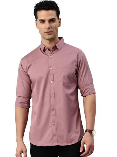 Image of Majestic Man Men's Cotton Slim Fit Solid Casual Shirt