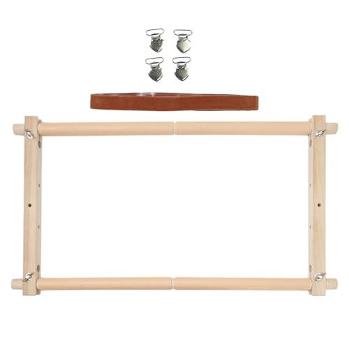 Bastidor de madera para bordar - Marco de desplazamiento amigable para principiantes | Marco de madera extraíble fácil de transportar con instrucciones claras para punto de aguja, costura, pintura