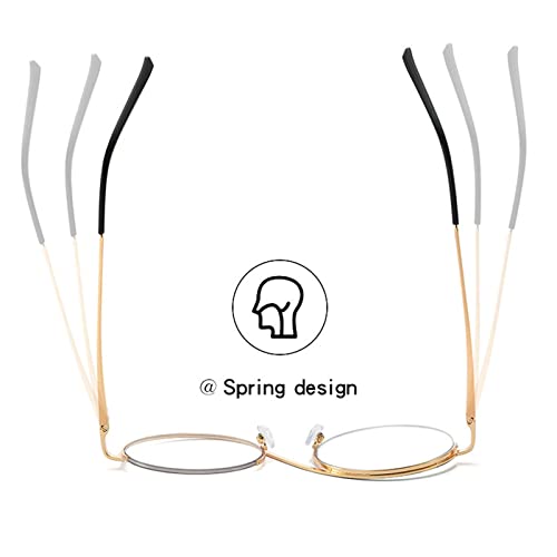 Image of willochra unique Round Blue Light Blocking Glasses for women Elphaba Glasses Metal Frame Computer Anti Eyestrain Eyeglasses
