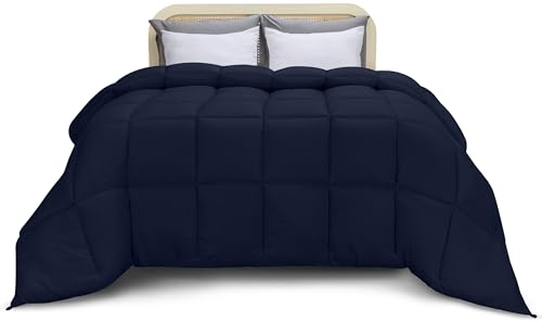 Utopia Bedding Couette en Microfibre Offre Un Confort Tout au Long de l'année grâce à Son Design Incroyablement Doux et Solide. (Bleu Marine, 200x200 cm)