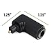 C2G Optical Audio Cable Adapter, 90 Degree, Black, Universal Compatibility, Gold-Plated Connectors, 1 Count, 40016