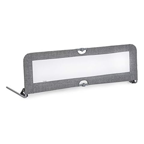 Hauck Bettschuztgitter Sleep N Safe Plus XL, Großer Rausfallschutz Bett für Babys und Kinder im Elternbett 150 x 50 x 44 cm, Faltbar, Tragbar, Bettgitter für Kleinkinder, Melange grau Cover