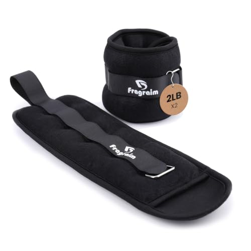 Ankle Weights, 2 LB X 2 Wrist Leg Arm Weights for Women and Men - Black
