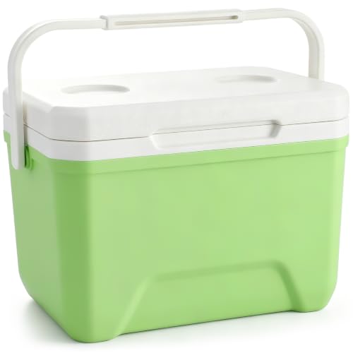 Ferrochef 1 Pcs 6 Liter Cooler Hard for Pool Beach Party Picnic Cooling Supplies, Portable Cooler Keeps Contents Cool for 24 Hours, Supporting Ice Chest Box for Grill Camping (Green)