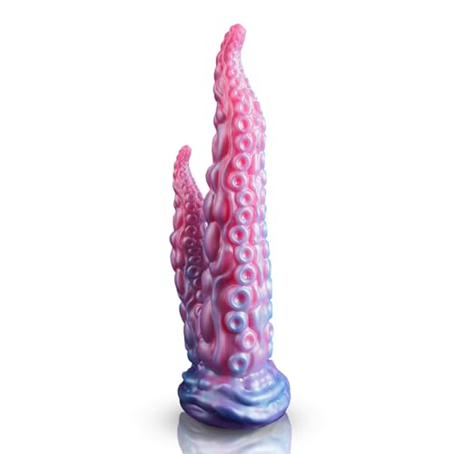 AMAZBEE Tentakel Doppeldildo aus Silikon Langer Anal Dildo mit Doppelten Enden Buttplug Analdehner für Frauen Paare Erwachsene Sexspielzeug (Pink)