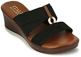 ITALIAN Shoemakers Womens Lucita Wedge Sandals 8 Black