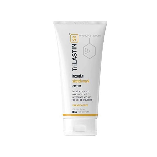 TriLASTIN-SR Intensive Stretch Mark Cream (5.5 oz.) for Pregnancy, Scar Cream and Moisturizing Lotion, Cocoa Butter, Scar Treatment, Hypoallergenic and Paraben-Free