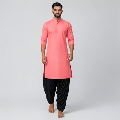 Image of Mens Pure Coton Kurta Dhoti Set | Traditional Ethnic Wear for Festive & Wedding Men's Cotton Kurta with Dhoti Set | Comfortable Ethnic Traditional Outfit Stylish Men's Cotton Kurta Dhoti Set.