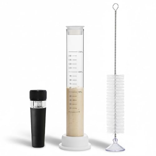 Image of Sourdough Aliquot Jar Set, Glass Fermentation Tracker Tube with 0-150% Scale, Precision Sourdough Starter Kit for Dough Rise, Bread Proofing, Home Baking Supplies