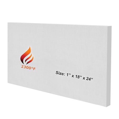 Ceramic Fiber Board - 1 Thick x 18 x 24 2300F Rated Fireproof Board Ceramic Insulation Baffle Board for Stove Fireplace Pizza Oven Forge Furnace Kiln Boiler Pack of 1