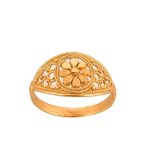 Gold Plated Ring for Women, girls | adjustable stylish gold plated traditional ethnic Fashion ring jewellery (size 11)-image-5