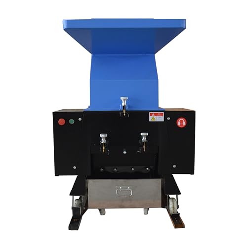 IntXanth Plastic Crusher Machine Plastic Bottle Shredder Pulverizer Grinder Granulator Electric for ABS EVA PC Cellulose PVC Resin Nylon Rubber with 0.4 Inches Screen Sieve Blue 7.5KW 220V