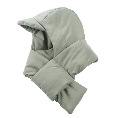 Padded Hood Scarf Hat Women Lightweight Winter Warm Hoodie