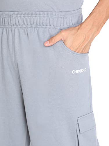 Image of CHKOKKO Men's Baggy Track Pants for Gym Workout Running Casual Wear Sports Lower with Pockets Adjustable Drawstring Waist Lightweight Quick Dry Activewear Fitness