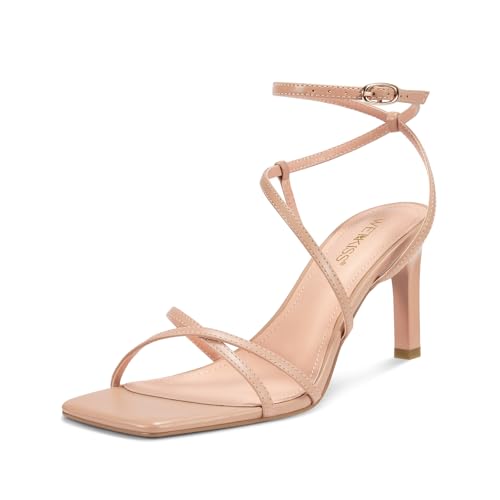 wetkiss Womens Sandals Square Open Toe Strappy Heels Ankle Strap ...