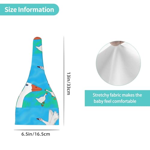 Baby Beanie Happy White Goose Knotted Hat - Soft, Warm, Comfortable, Headwear for Newborns, 0-6 Months4